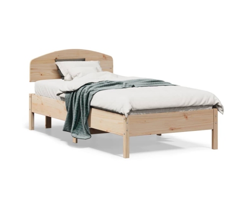 Estructura de cama sin colchón madera maciza de pino 90x190 cm