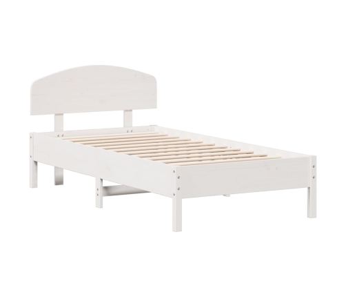 Estructura de cama sin colchón madera maciza blanca 75x190 cm