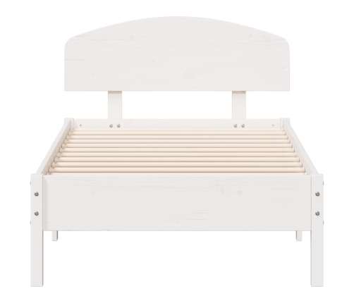 Estructura de cama sin colchón madera maciza blanca 75x190 cm