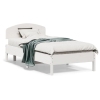 Estructura de cama sin colchón madera maciza blanca 75x190 cm