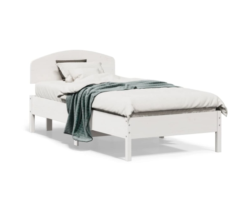 Estructura de cama sin colchón madera maciza blanca 75x190 cm