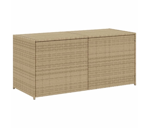 Caja de almacenaje de jardín ratán sintético beige mezcla 283L