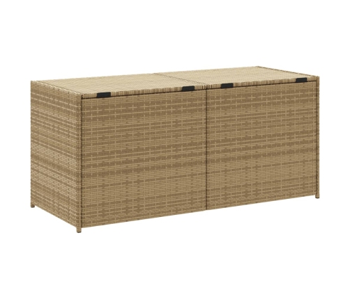 Caja de almacenaje de jardín ratán sintético beige mezcla 283L