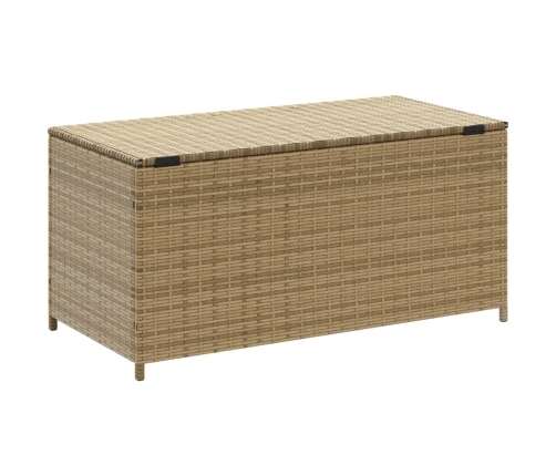 Caja de almacenaje de jardín ratán sintético beige mezcla 190L