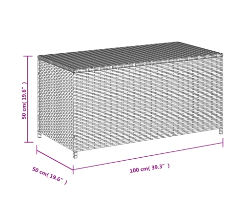 Caja de almacenaje de jardín ratán sintético beige mezcla 190L