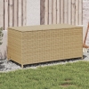 Caja de almacenaje de jardín ratán sintético beige mezcla 190L