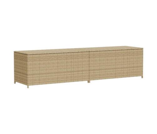 Caja de almacenaje de jardín ratán sintético beige mezcla 469L