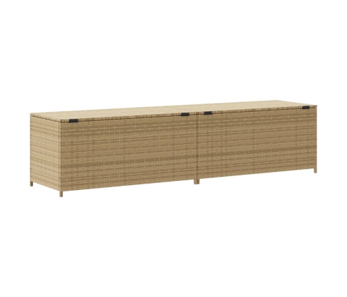 Caja de almacenaje de jardín ratán sintético beige mezcla 469L