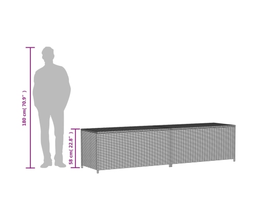 Caja de almacenaje de jardín ratán sintético beige mezcla 469L