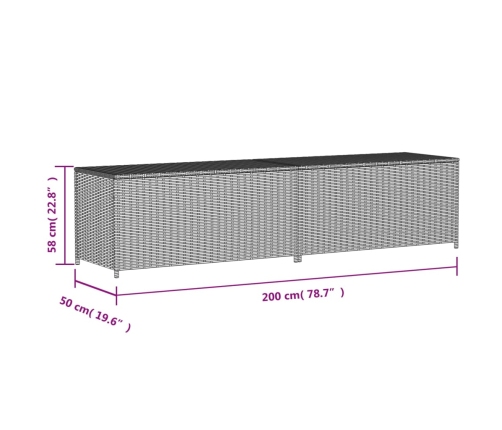 Caja de almacenaje de jardín ratán sintético beige mezcla 469L