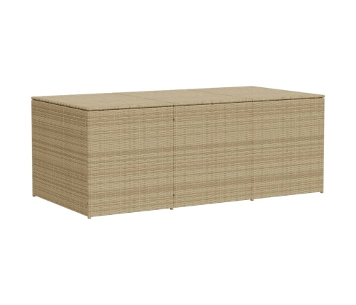 Caja de almacenaje de jardín ratán sintético beige mezcla 984L