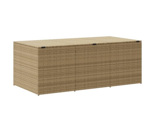 Caja de almacenaje de jardín ratán sintético beige mezcla 984L