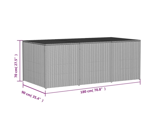 Caja de almacenaje de jardín ratán sintético beige mezcla 984L