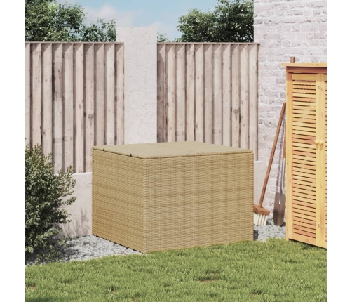 Caja de almacenaje de jardín ratán sintético beige mezcla 291L