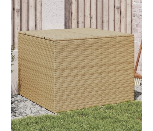 Caja de almacenaje de jardín ratán sintético beige mezcla 291L