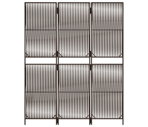 Biombo de 3 paneles ratán sintético marrón