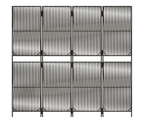 Biombo de 4 paneles ratán sintético gris