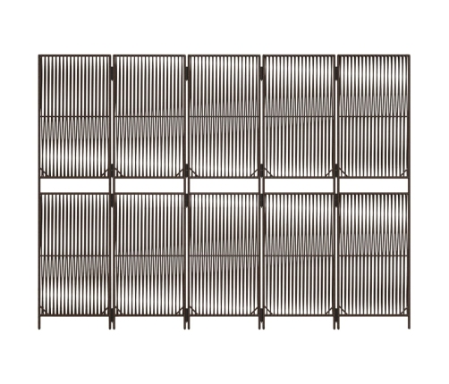 Biombo de 5 paneles ratán sintético marrón