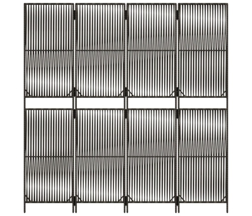 Biombo de 4 paneles ratán sintético gris