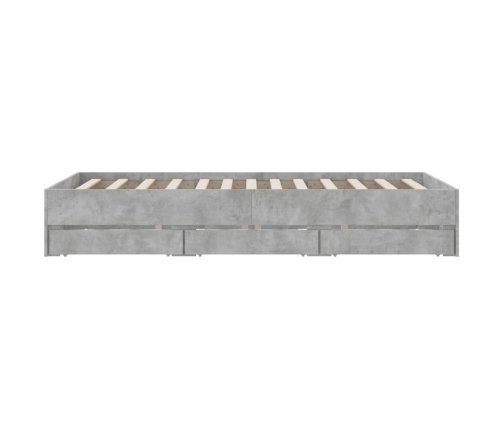 vidaXL Cama con cajones madera ingeniería gris hormigón 120x200 cm