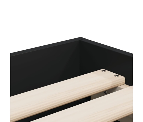 vidaXL Cama con cajones madera de ingeniería negra 90x200 cm