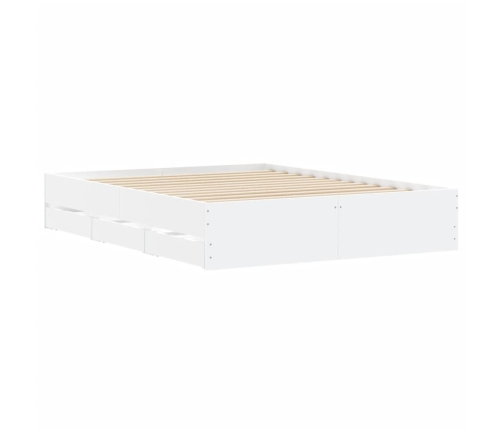 Cama con cajones madera de ingeniería blanca 140x190 cm