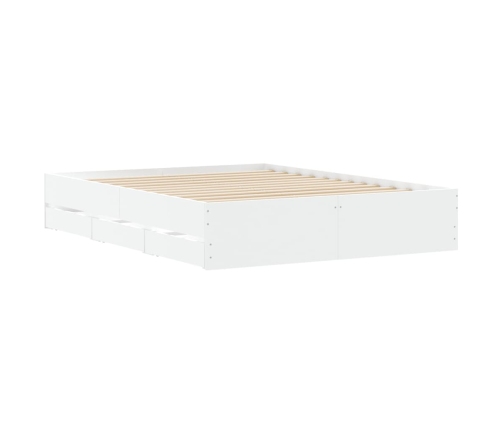 Cama con cajones madera de ingeniería blanca 140x190 cm