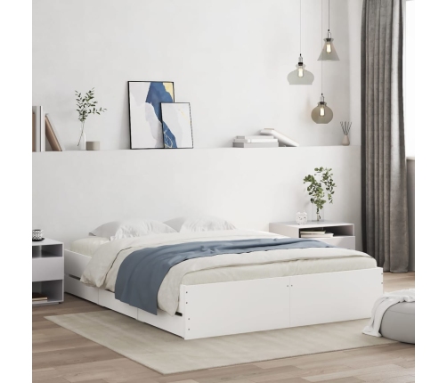 Cama con cajones madera de ingeniería blanca 140x190 cm