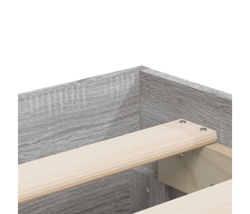 Cama con cajones madera ingeniería gris Sonoma 140x190 cm