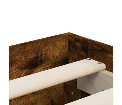 Cama con cajones madera de ingeniería roble ahumado 120x190 cm