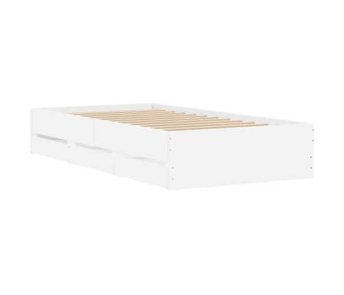 Cama con cajones madera de ingeniería blanca 190x190 cm