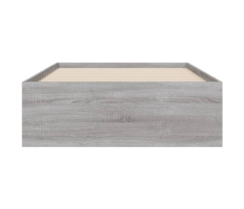 vidaXL Cama con cajones madera de ingeniería gris Sonoma 90x190 cm