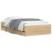 Cama con cajones madera ingeniería roble Sonoma 75x190 cm