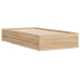 Cama con cajones madera ingeniería roble Sonoma 75x190 cm