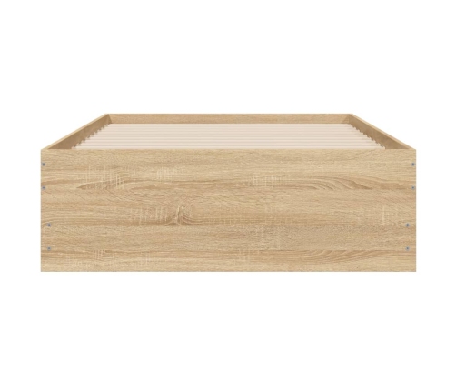 Cama con cajones madera ingeniería roble Sonoma 75x190 cm