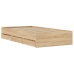 Cama con cajones madera ingeniería roble Sonoma 75x190 cm