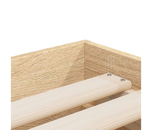 Cama con cajones madera ingeniería roble Sonoma 75x190 cm