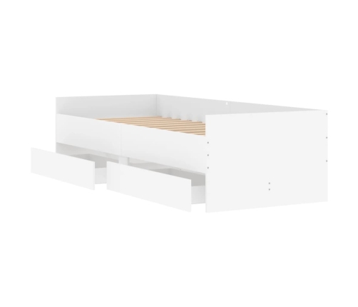 Estructura de cama con cajones blanco 100x200 cm