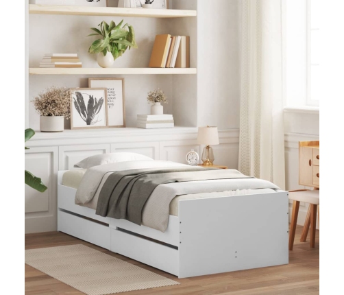 Estructura de cama con cajones blanco 90x190 cm