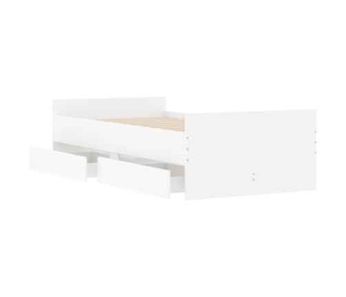 Estructura de cama con cajones blanco 90x200 cm