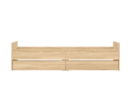 Estructura de cama con cajones roble Sonoma 90x200 cm