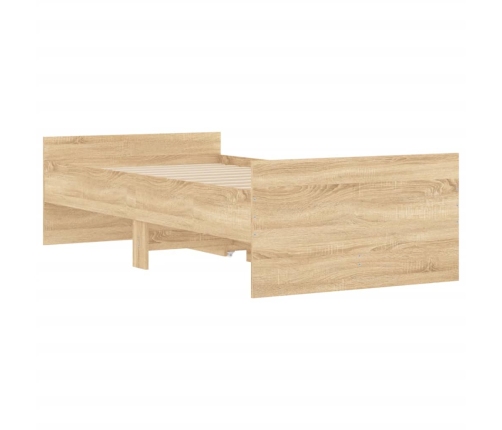 Estructura de cama con cajones roble Sonoma 90x200 cm