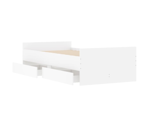 Estructura de cama con cajones blanco 90x190 cm