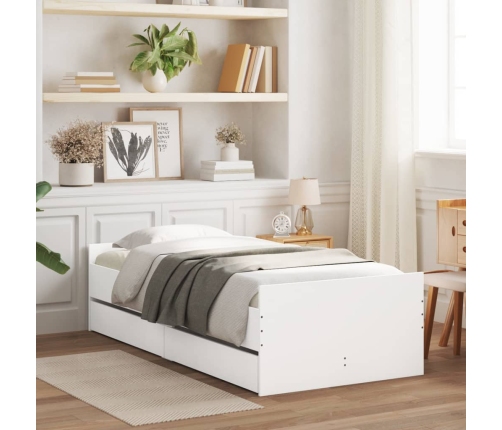 Estructura de cama con cajones blanco 90x190 cm