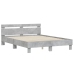 Cama con cabecero madera de ingeniería gris hormigón 140x200 cm