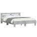 Cama con cabecero madera de ingeniería gris hormigón 140x200 cm