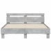 Cama con cabecero madera de ingeniería gris hormigón 140x200 cm