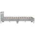 Cama con cabecero madera de ingeniería gris hormigón 140x200 cm