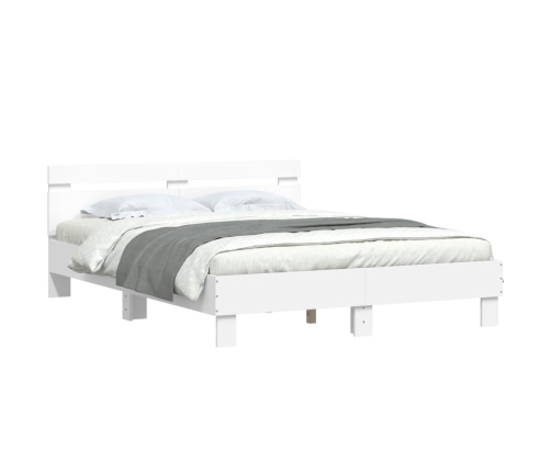 Estructura de cama sin colchón blanco 140x190 cm