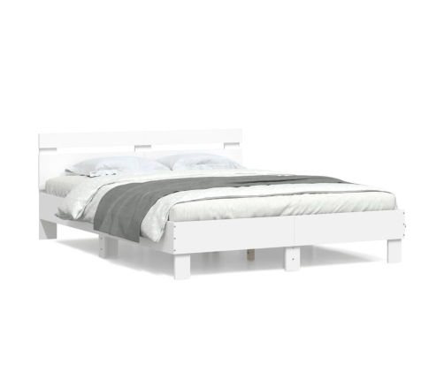 Estructura de cama sin colchón blanco 140x190 cm